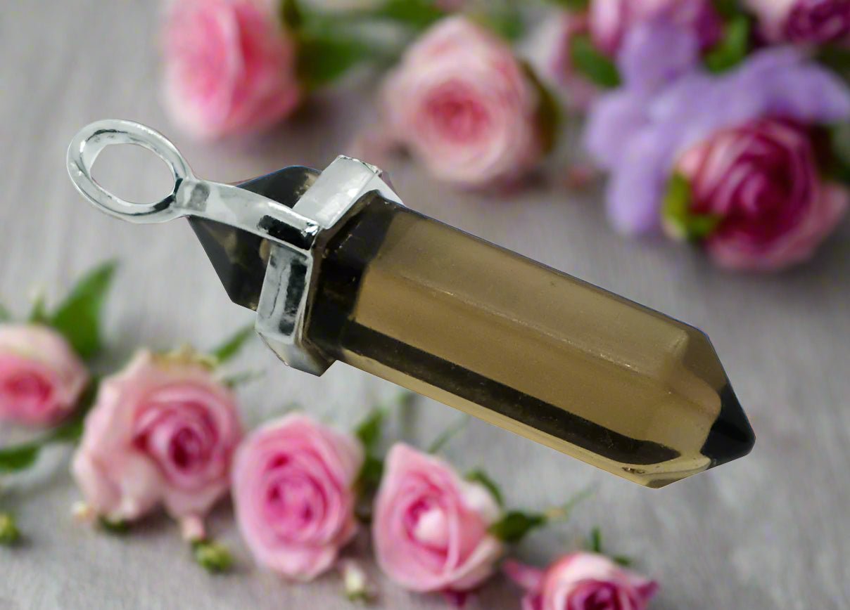 🌫️ Smokey Quartz Fixed Wand Pendant | Grounding, Protection & Energy Healing - Auras Workshop Auras Workshop