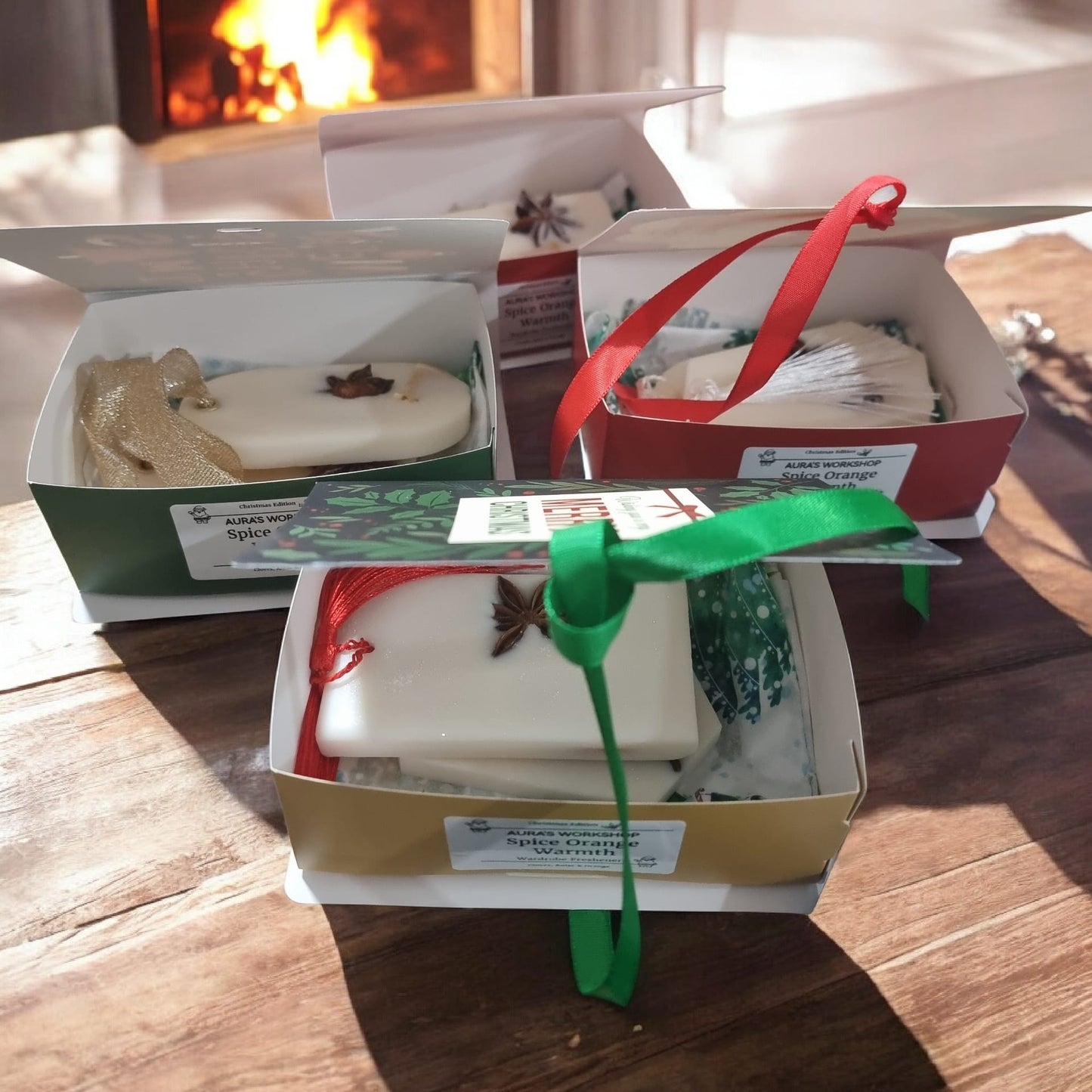 🍊🎄 Spiced Orange Warmth Wardrobe Fresheners x2 – Christmas Edition | Orange, Cloves & Anise | Aura’s Workshop | Choose Your Festive Box - Auras Workshop Auras Workshop