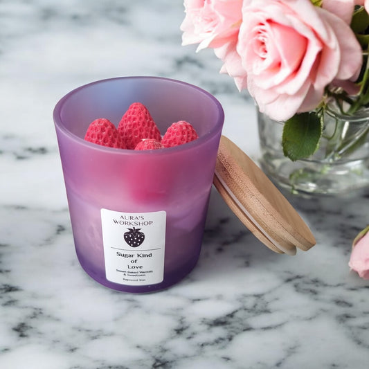 💕🍰 Sugar Kind of Love Candle | Sweet Baked Warmth & Sweetness | Valentine’s Collection (Medium) - Auras Workshop Auras Workshop