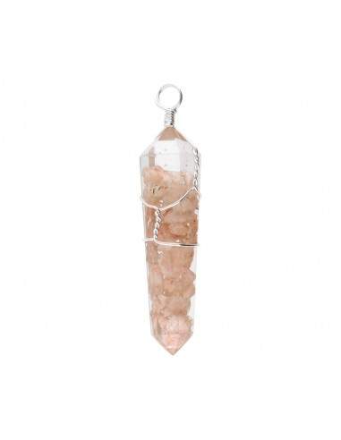 Sunstone Double-Terminated Silver Plated Pendant – Crystal Jewellery - Auras Workshop Auras Workshop