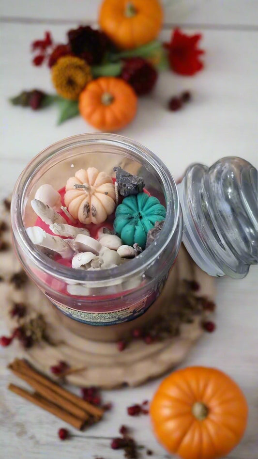 💀 The Cursed Gatherings Candle – Spiced Apple, Chocolate, Orange, Cinnamon, Frosty Dream & Pumpkin Pie | Halloween Collection by Aura’s Workshop - Auras Workshop Auras Workshop
