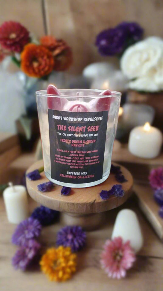 🐈⬛ The Silent Seer Candle – Frosty Dream & Spiced Harvest | Halloween Collection by Aura’s Workshop (250ml) - Auras Workshop Auras Workshop