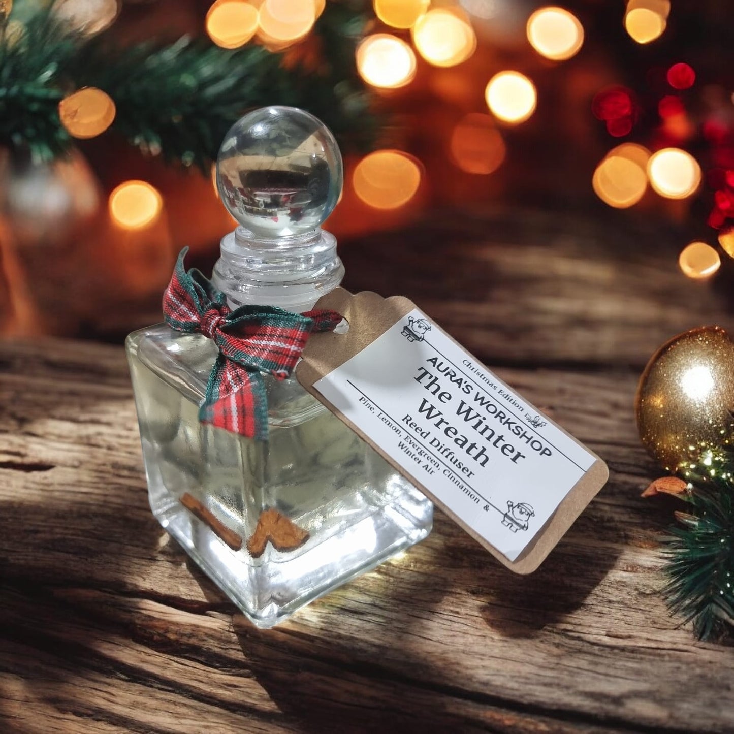 🎄❄️ The Winter Wreath Reed Diffuser – Christmas Edition | Pine, Lemon, Evergreen, Cinnamon & Winter Air | Aura’s Workshop - Auras Workshop Auras Workshop