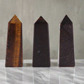 π― Tiger Eye Gemstone Obelisk Point - Auras Workshop Auras Workshop