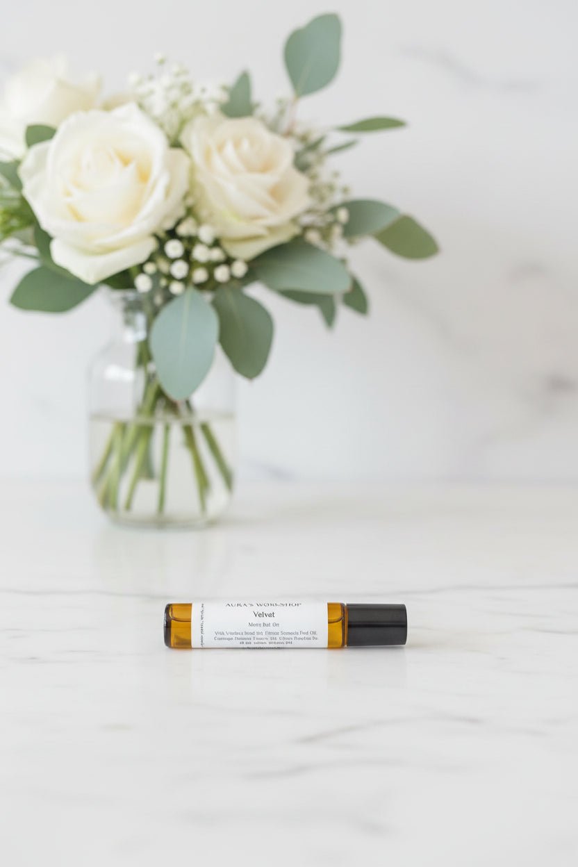 Velvet Men's Roll On Perfume 10ml – Soft Citrus, Delicate Florals & Understated Elegance - Auras Workshop Auras Workshop