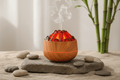 🌋🔥 Volcano Style Aroma Diffuser & Humidifier | Flame Wood Grain Design | 300ml | Silent Desk Diffuser - Auras Workshop Auras Workshop