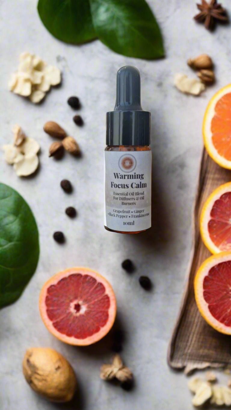 Warming Focus Calm – Essential Oil Blend 10ml, with Dripper - Auras Workshop Auras Workshop