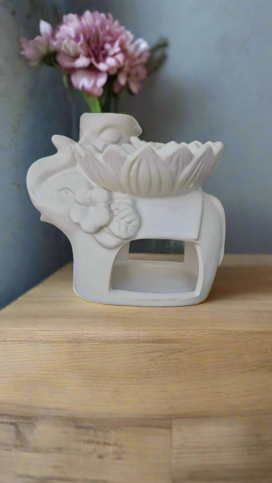 🐘 White Elephant Ceramic Oil & Wax Burner - Auras Workshop Auras Workshop