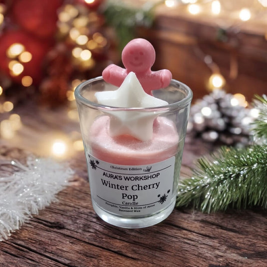 🍒❄️ Winter Cherry Pop Candle Mini – Christmas Edition | Aura’s Workshop - Auras Workshop Auras Workshop