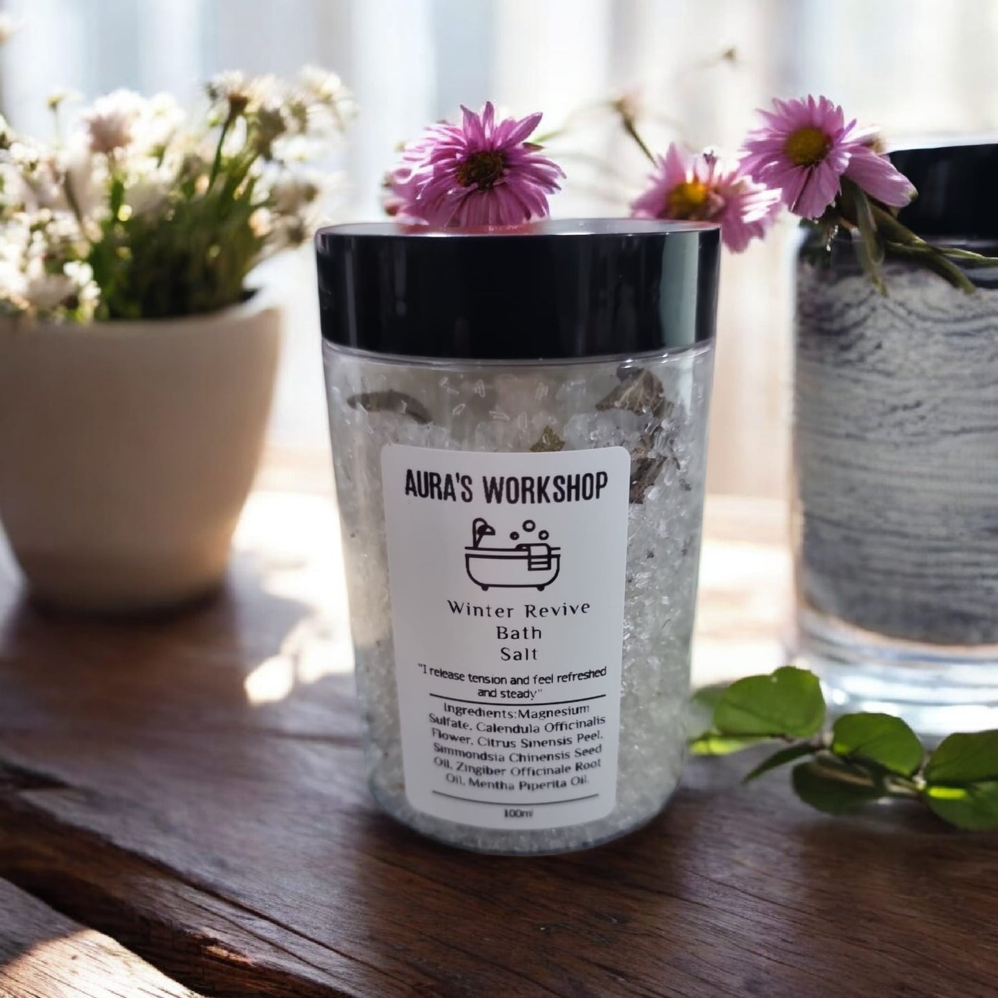 ❄️✨ Winter Revive Bath Salts – 100ml | Aura’s Workshop | Tension Release • Refresh • Steady Calm (Copy) - Auras Workshop Auras Workshop