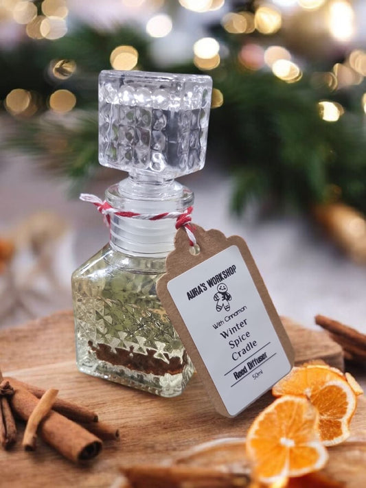 ❄️ Winter Spice Cradle Reed Diffuser – 50ml - Auras Workshop Auras Workshop