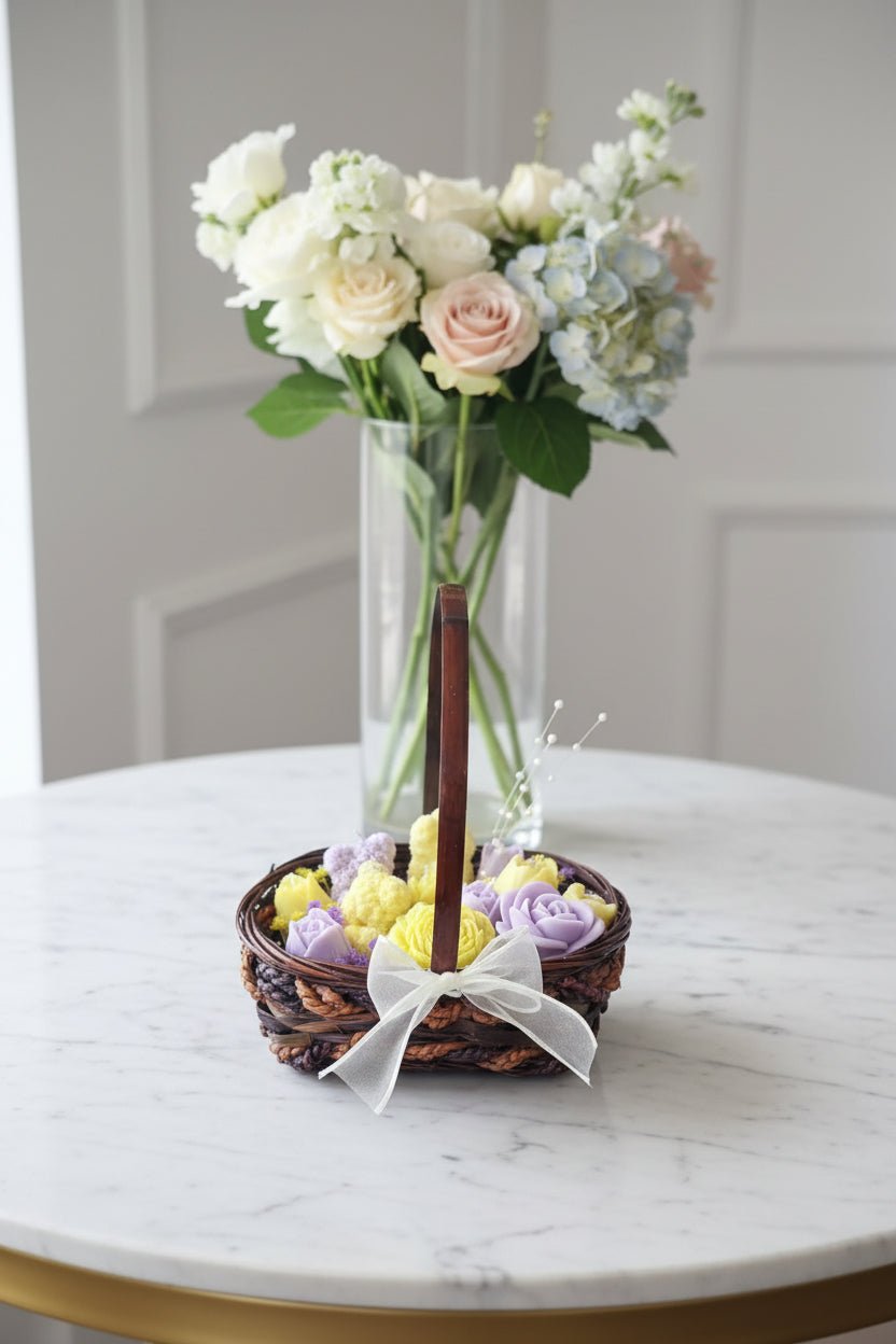Yellow Sunlight Candle Bouquet – Gift Basket - Auras Workshop Auras Workshop