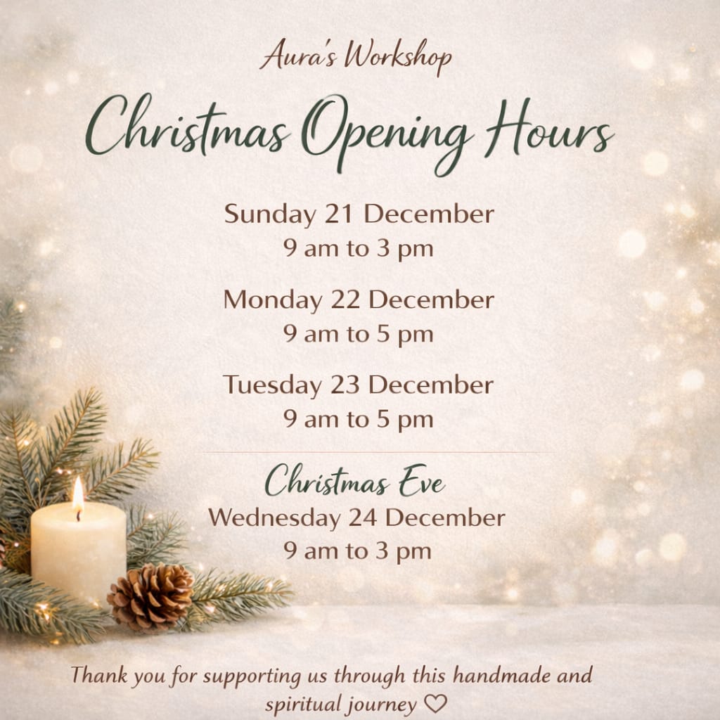 Christmas & New Years Opening Hours - You can still order online - Auras Workshop