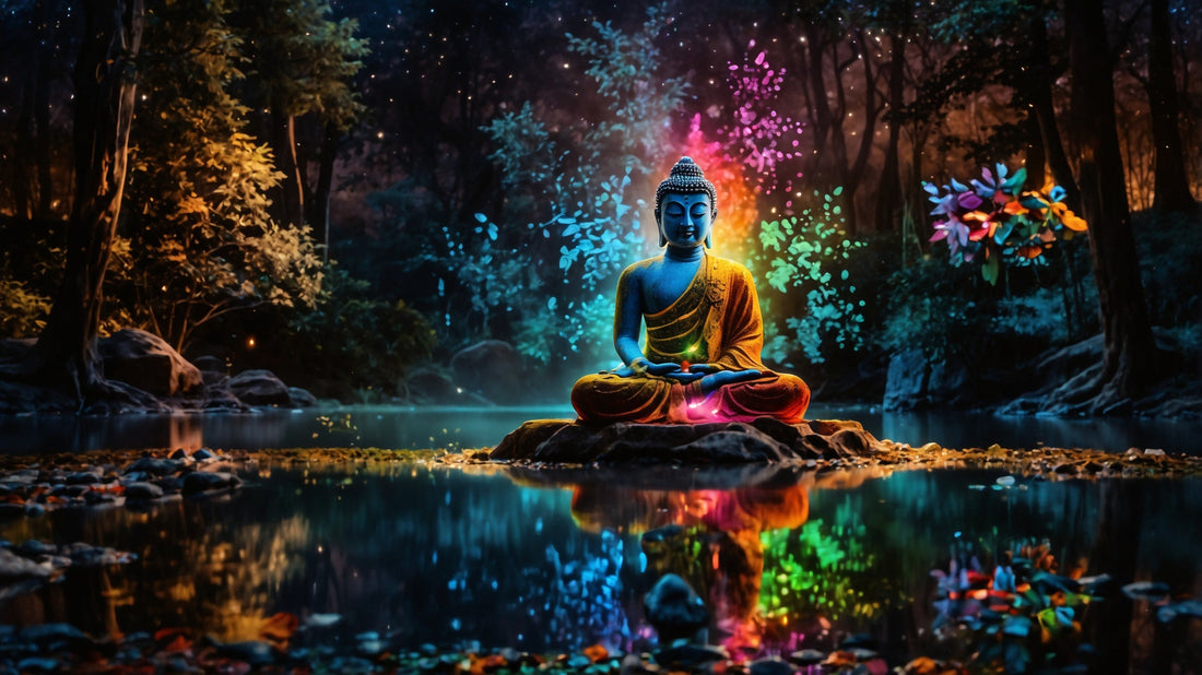 Inner Peace & Calmness Buddha in Serene Forest with Chakra Energy - Auras Workshop