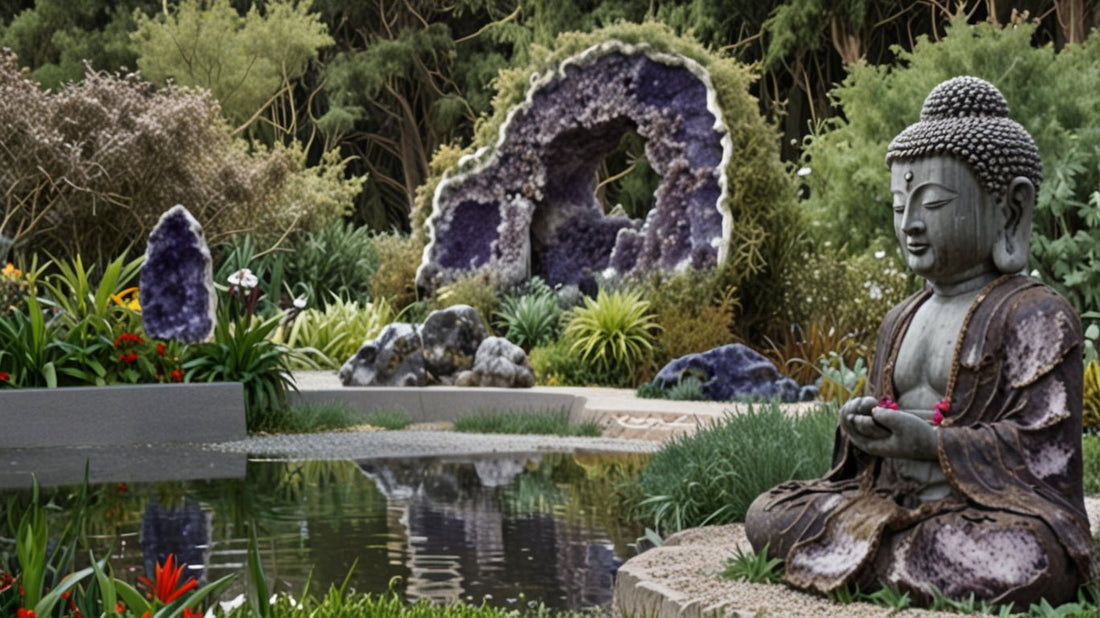 Zen Garden Buddha Meditation with Amethyst Crystals | Healing & Cleansing Powers for Inner Peace - Auras Workshop