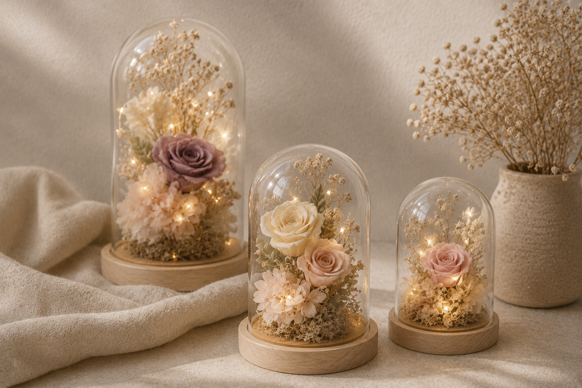 LED Glass Dome Floral Display