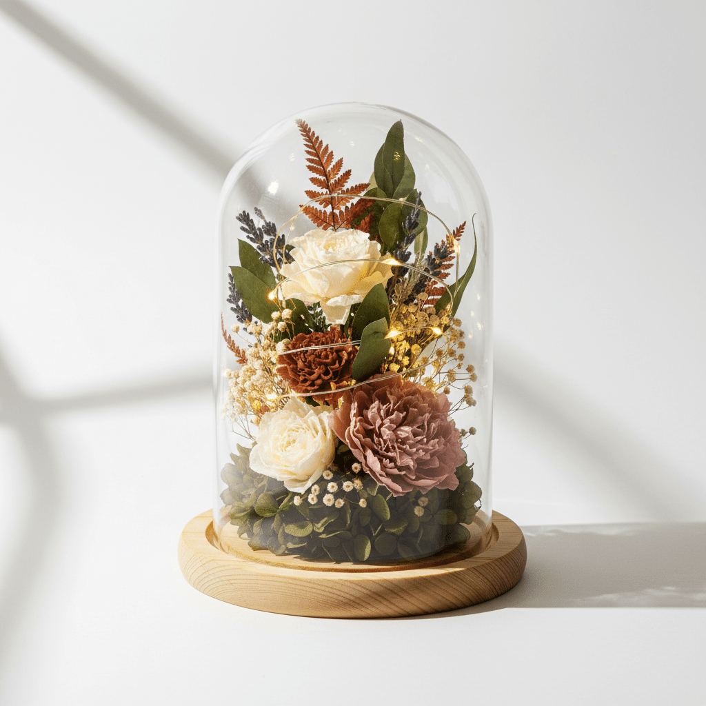 LED Glass Dome Floral Display