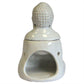 Sitting Buddha Oil Burner - White