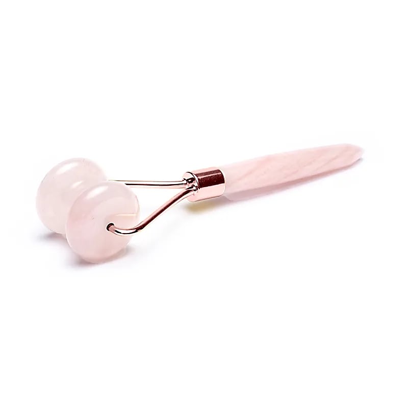 Face Massage Roller - Rose Quartz & Rose Gold