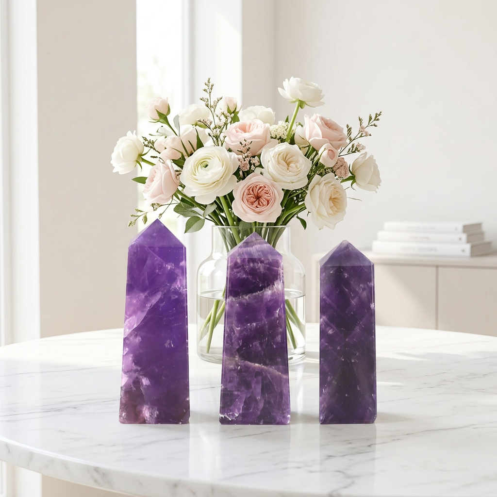African Amethyst Gemstone Obelisk Point