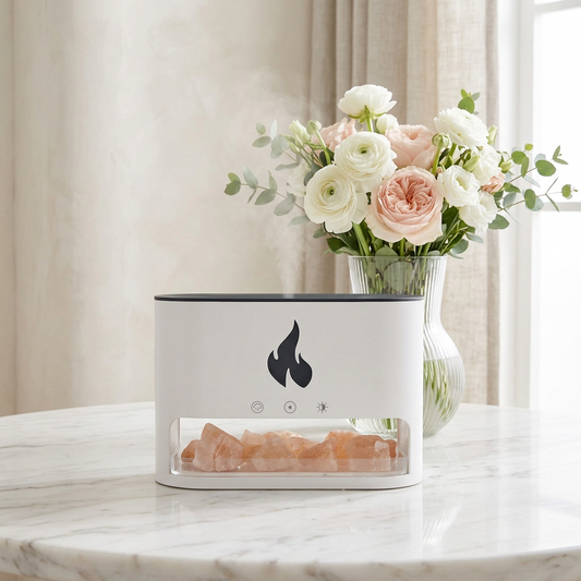 Blaze Aroma Diffuser – Himalayan Salt Chamber | Flame Effect | USB-C (Salt Included)