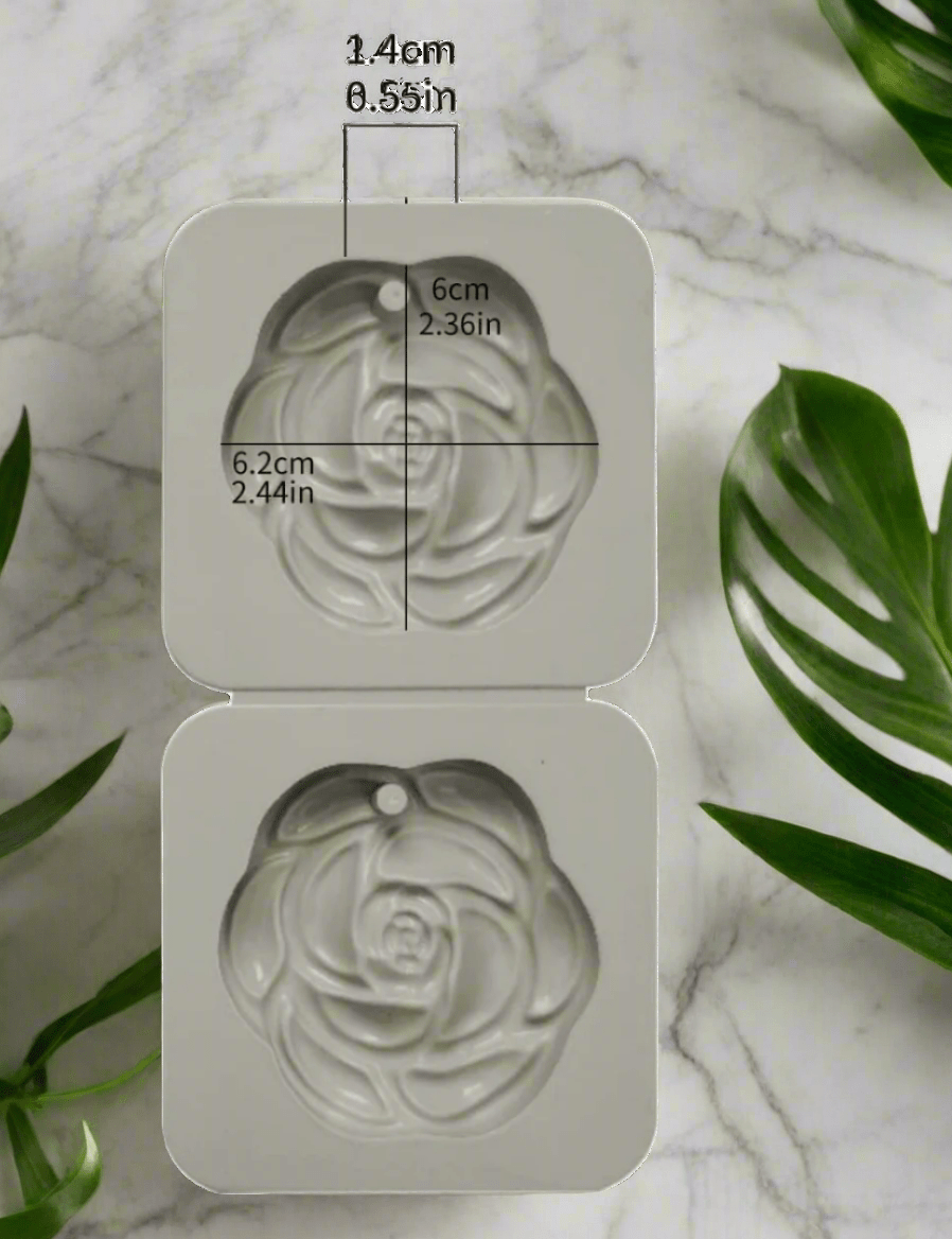 2 Joined Rose Shape Wax Silicone Mold 🌹 – For Candle, Soap, and Resin Crafts - Auras Workshop Auras Workshop