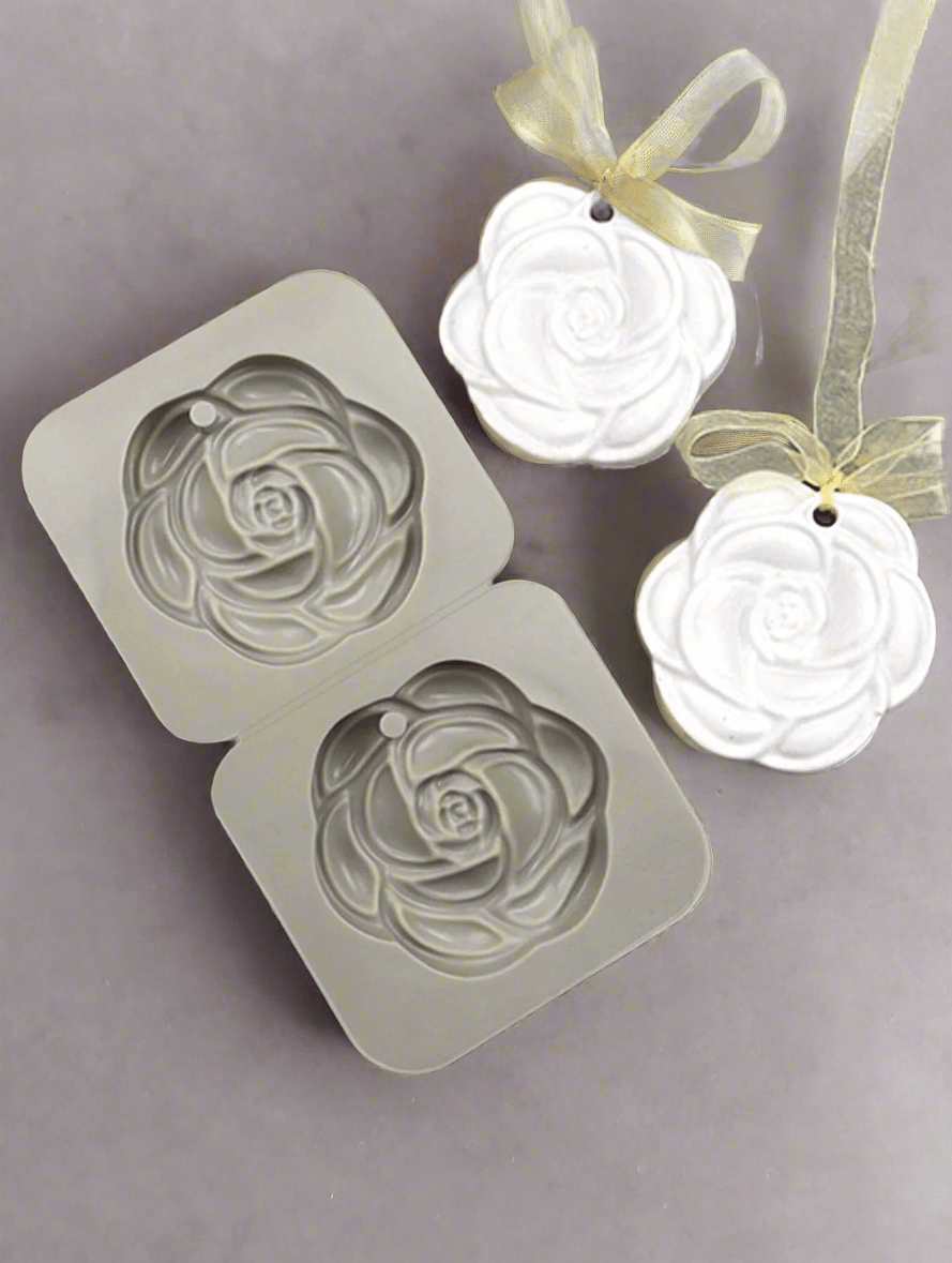 2 Joined Rose Shape Wax Silicone Mold 🌹 – For Candle, Soap, and Resin Crafts - Auras Workshop Auras Workshop