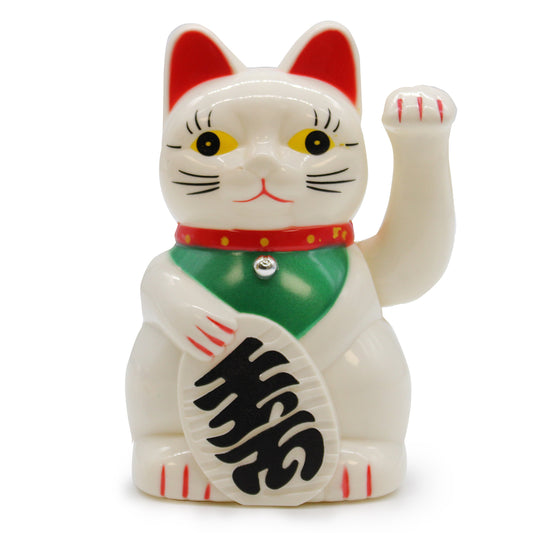 Lucky Waving Chinese Cat - White