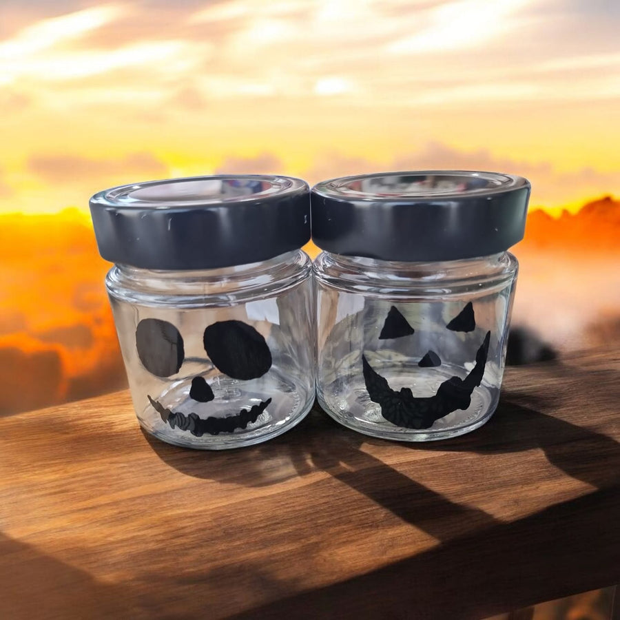 🎃 212ml Halloween Design Candle Jars – Spooky Glass Jars with Lids
