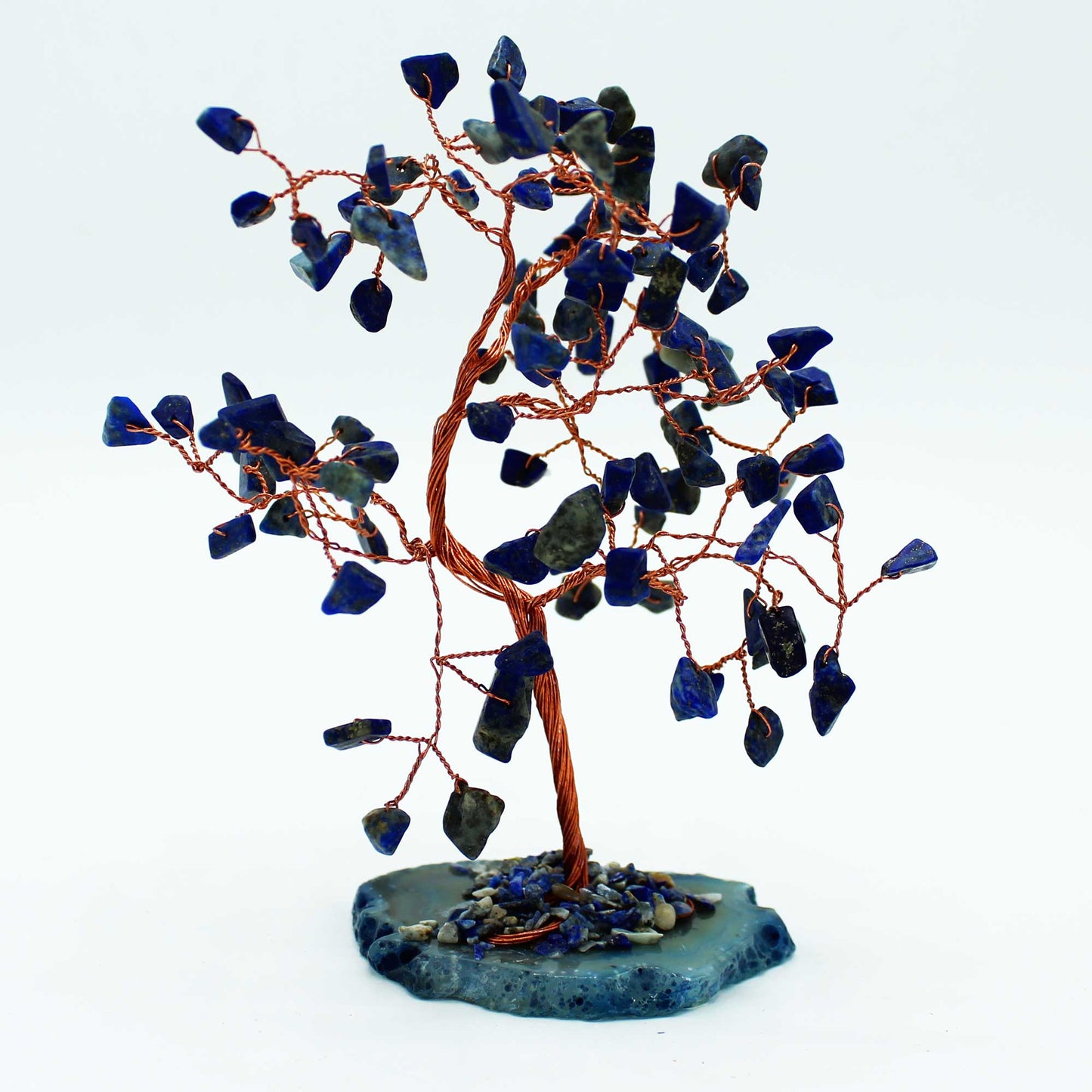 Gemstone Tree - Sodalite on Blue Agate Base (100 stones)