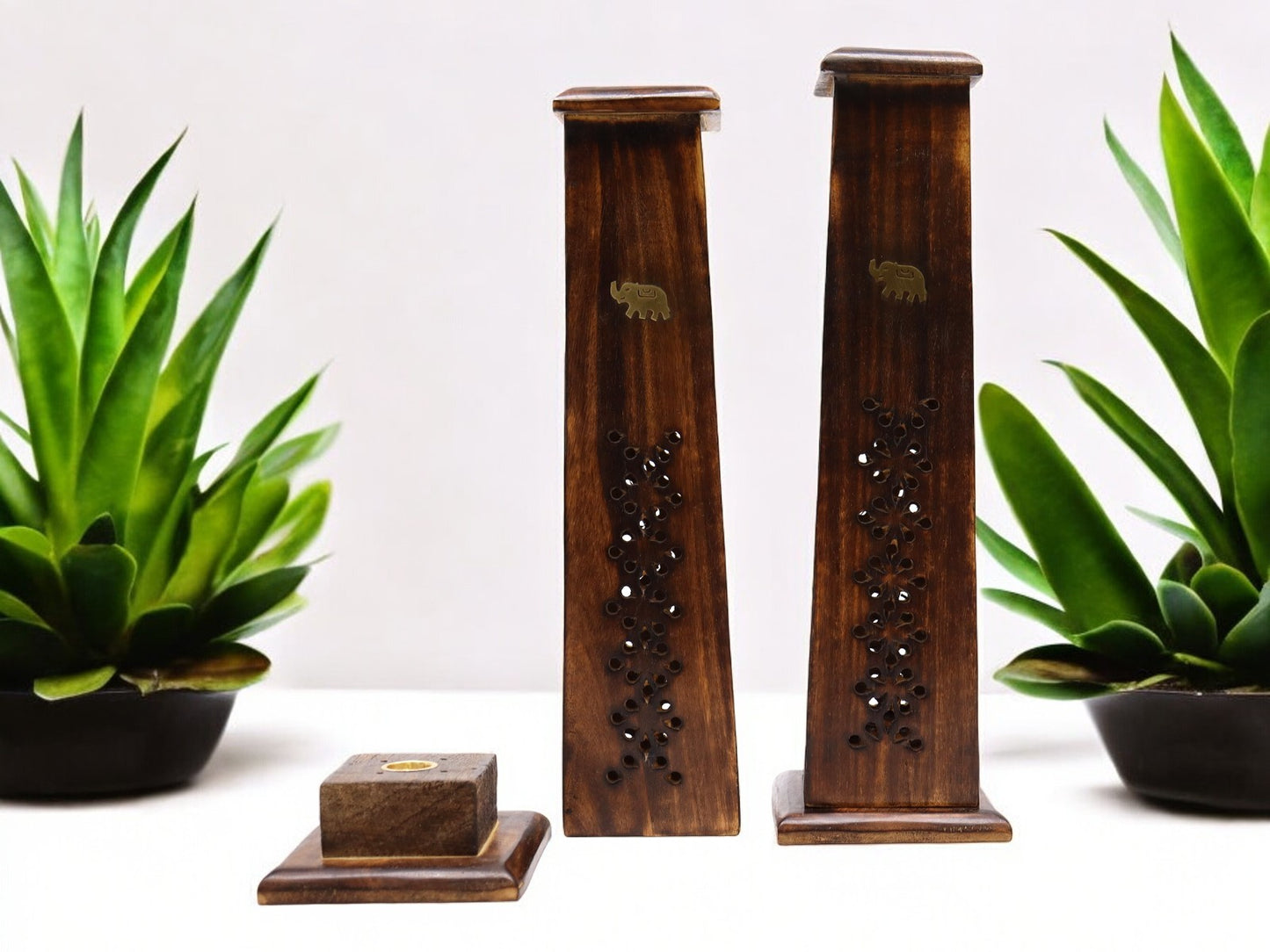 Incense Stick Burner Tapered Incense Tower - Mango Wood