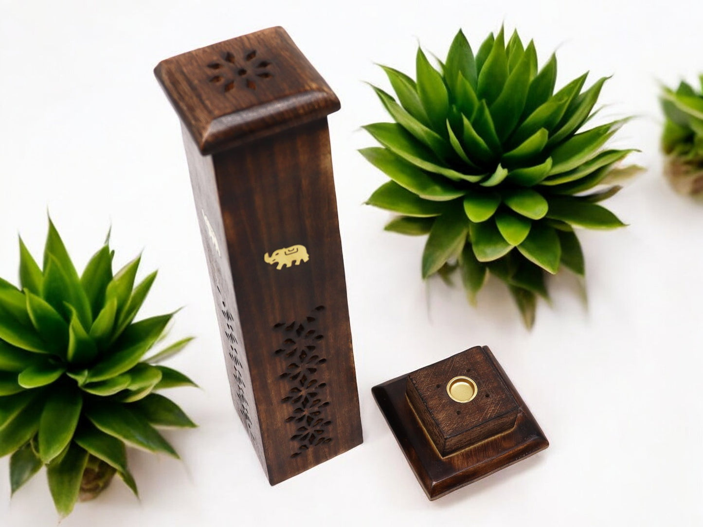 Incense Stick Burner Tapered Incense Tower - Mango Wood