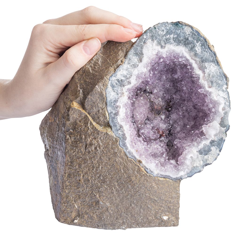 Amethyst Geode with Crystal Inclusion Display Piece 16x11x17cm, 2.53kg -  - Auras Workshop  Cyprus 