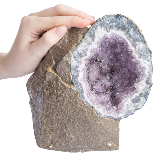 Amethyst Geode with Crystal Inclusion Display Piece 16x11x17cm, 2.53kg -  - Auras Workshop  Cyprus 
