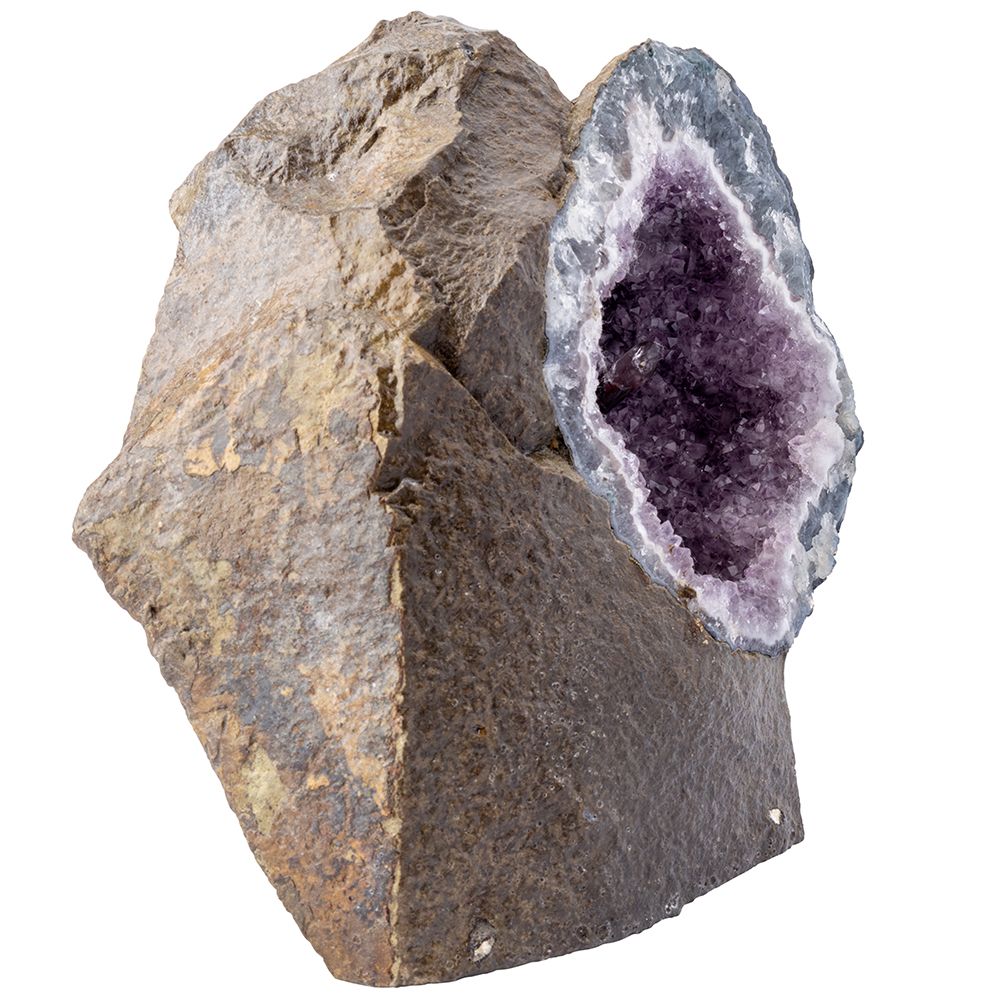 Amethyst Geode with Crystal Inclusion Display Piece 16x11x17cm, 2.53kg -  - Auras Workshop  Cyprus 