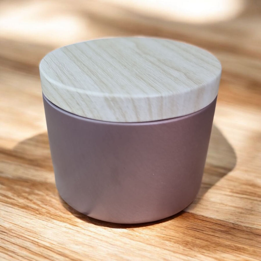 🕯 4oz Copper Candle Jar with Wooden Lid – Elegant Reusable Container for Candle Making