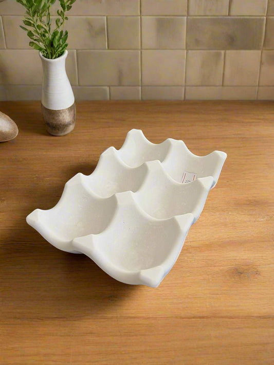 6 - Egg Holder in Porcelain – Elegant & Durable Kitchen Essential 🥚✨ - Auras Workshop Auras Workshop