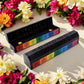 7 Chakra Colour Incense & Cone Wood Box - Black with Chakra Symbols - Auras Workshop Auras Workshop