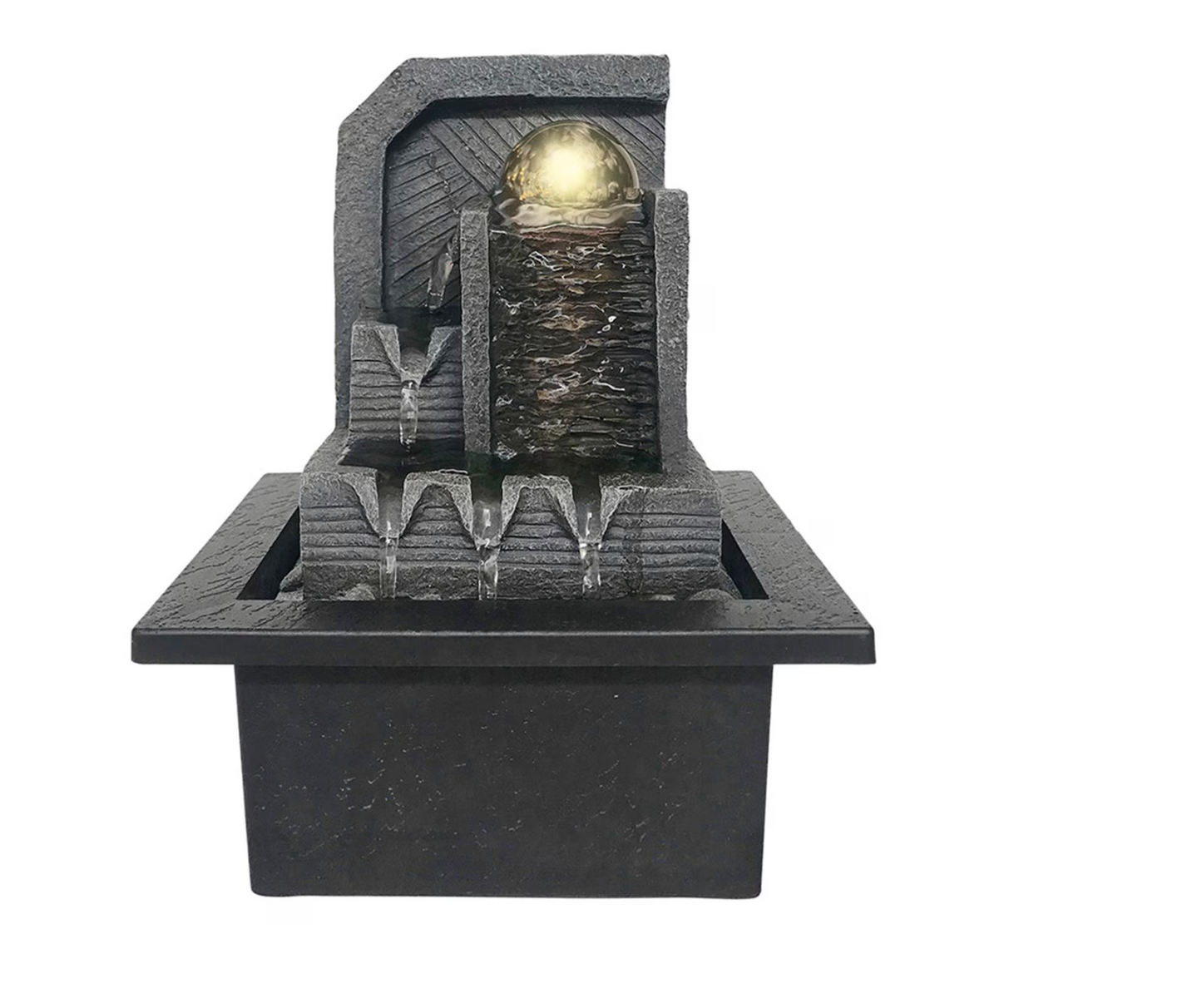 Aztec Water Fountain with Spinning Ball