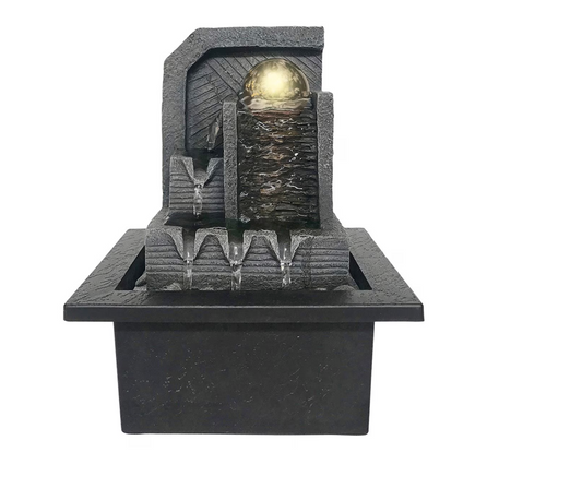 Aztec Water Fountain with Spinning Ball