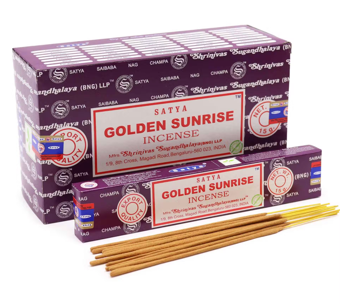 Satya Golden Sunrise Incense Sticks 15g – Uplifting Aroma, Freshness & Positivity