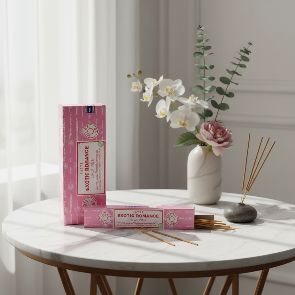 Satya Exotic Romance Incense Sticks 15g – Floral Amber, Love & Romantic Atmosphere