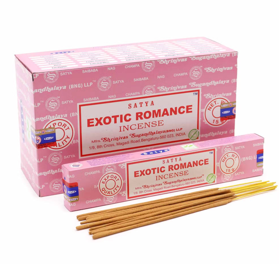Satya Exotic Romance Incense Sticks 15g – Floral Amber, Love & Romantic Atmosphere