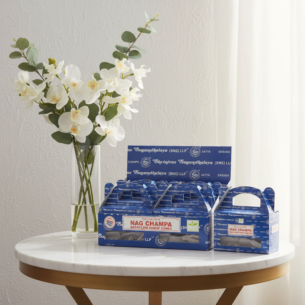 Satya Nag Champa Backflow Dhoop Cones – Earthy, Harmonising & Iconic Aroma