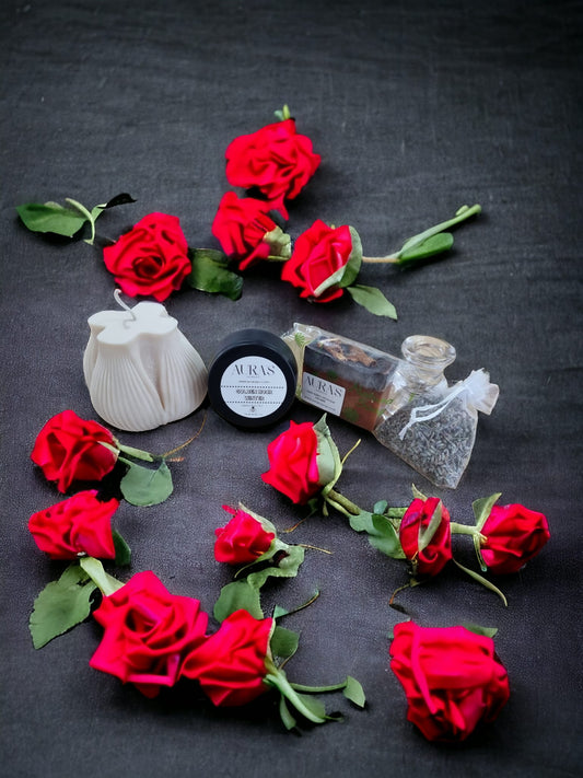 Valentine's Gift Set: Candle, Candle Tin, Soap, Lavender Bag, Glass Pillar Holder - Auras Workshop  -  Gifts -   - Cyprus & Greece - Wholesale - Retail #