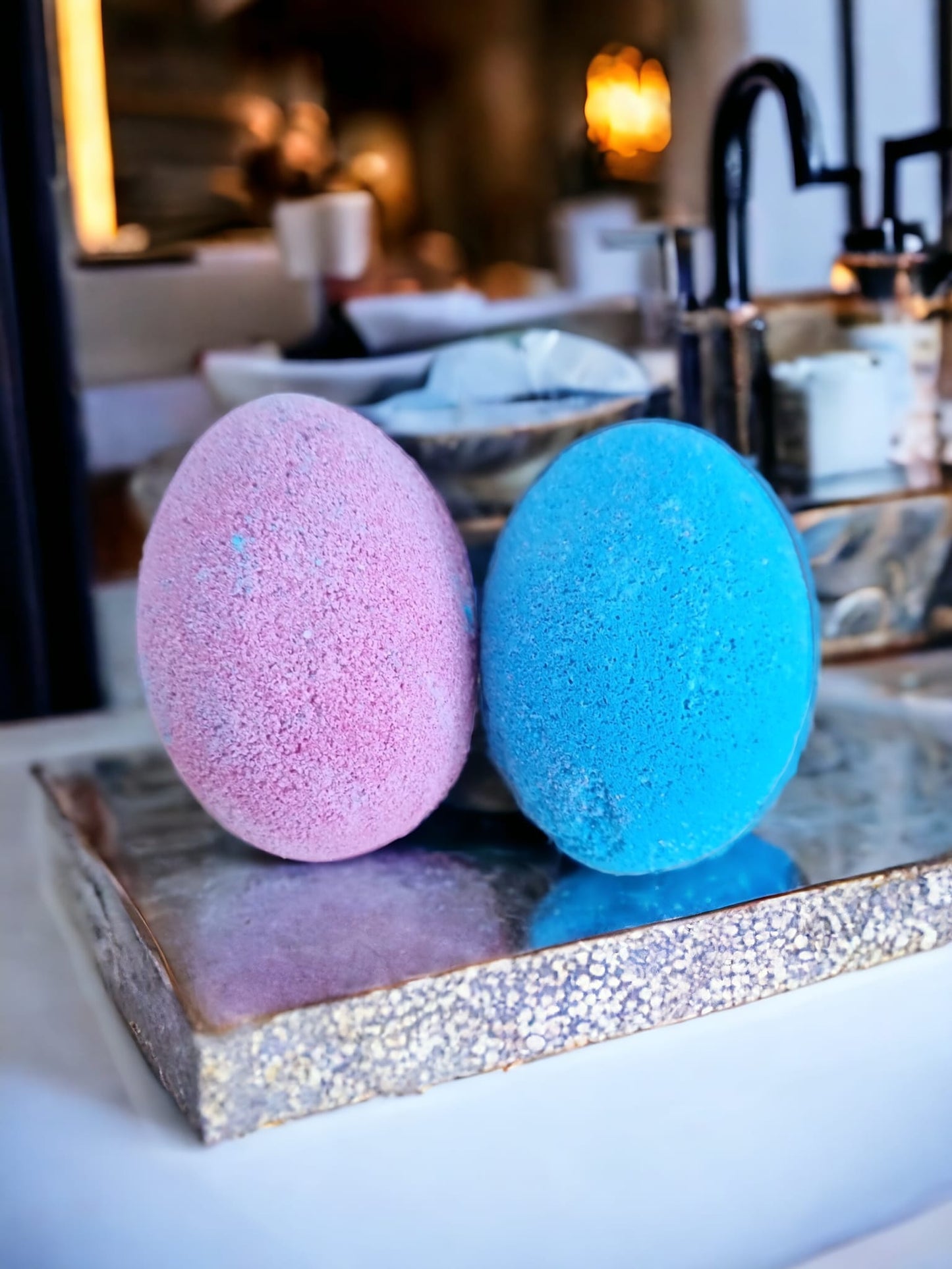 Fizzy Egg Bath Bombs x2 Pack - Purple & Blue - Auras Workshop  -   -   - Cyprus & Greece - Wholesale - Retail #