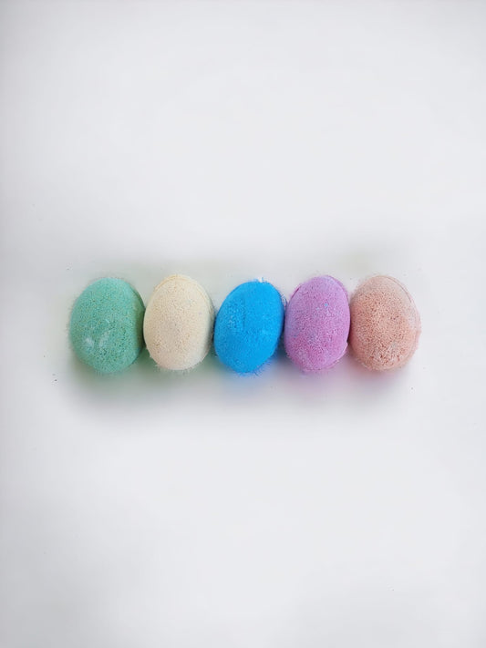 Fizzy Egg Bath Bombs x6 Pack - Purple, Blue,Yellow, Green, Orange & White - Auras Workshop  -   -   - Cyprus & Greece