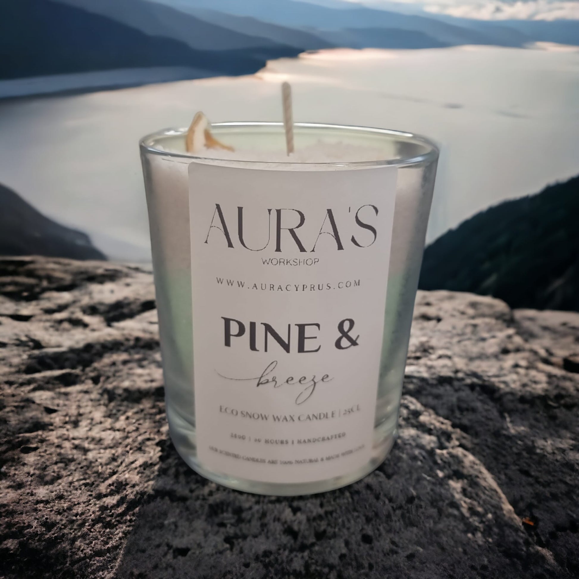 Pine & Breeze Scent - Eco Snow Wax Candle - Auras Workshop  -  Candles -   - Cyprus & Greece - Wholesale - Retail #