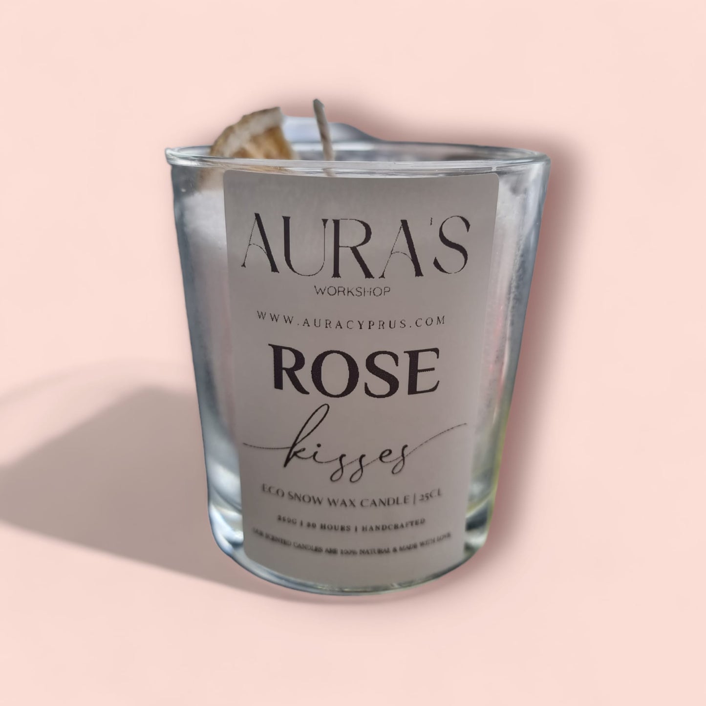 Rose Kisses Scent - Eco Snow Candle - Auras Workshop  -  Candles -   - Cyprus & Greece
