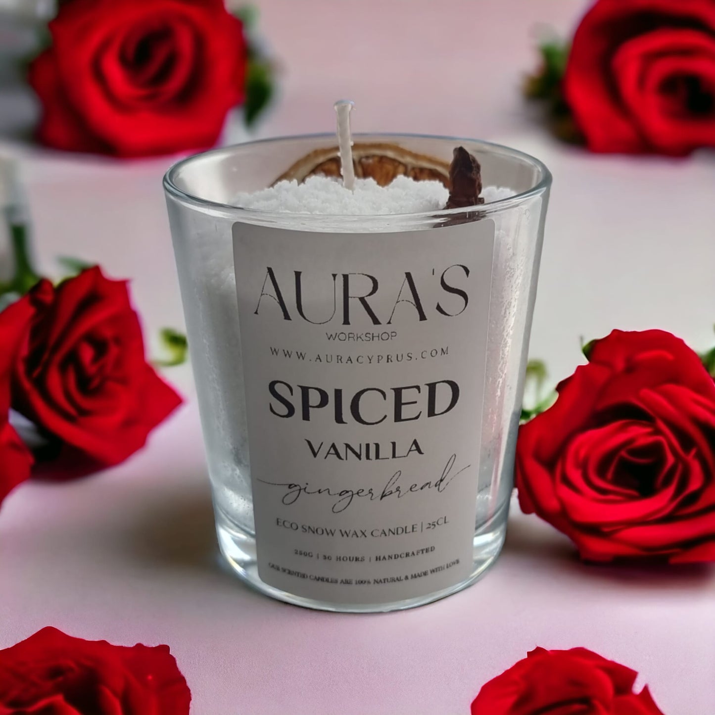 Spiced Vanilla Gingerbread Scent - Eco Snow Candle - Auras Workshop  -  Candles -   - Cyprus & Greece - Wholesale - Retail #